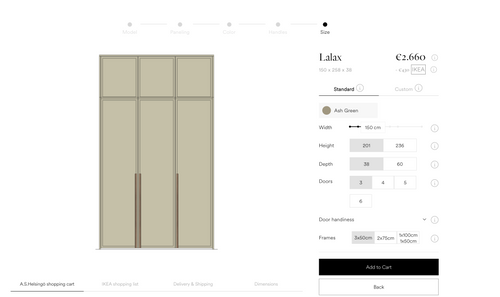 Shop wardrobe doors to Ikea PAX frames