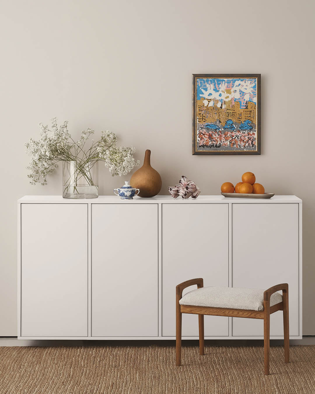 Ingarö sideboard in Ivory Beige | A.S.Helsingö | IKEA METOD frame