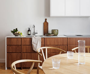 A.S.Helsingö Samsö Kitchen in Natural Walnut with Ingarö upper cabinets in Natural White