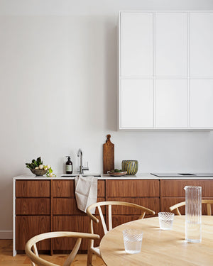 A.S.Helsingö Samsö Kitchen in Natural Walnut with Ingarö upper cabinets in Natural White