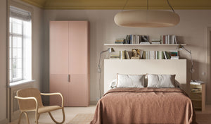 A.S.Helsingö Vass wardrobe in dusty rose colour in bedroom