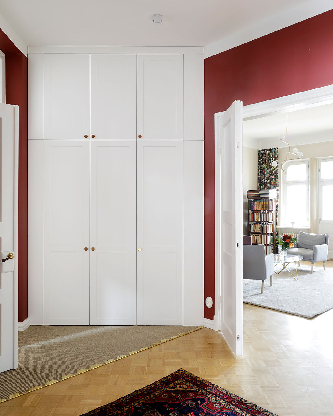 A.S.Helsingö Ensiö wardrobe in natural white colour with Parasol handles