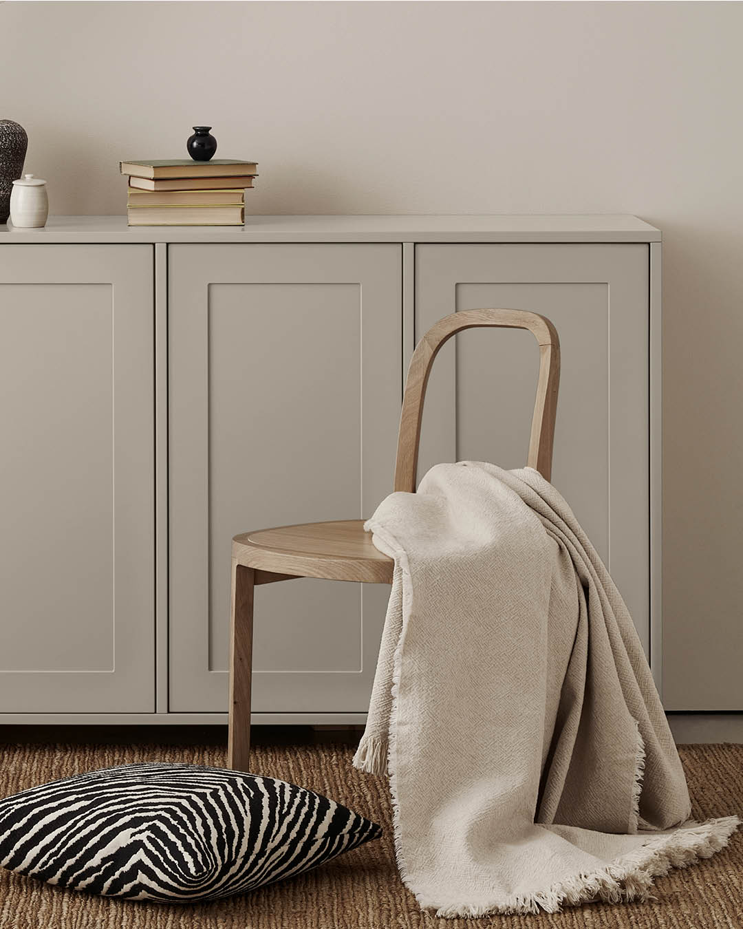 Ensiö sideboard in Ash Green colour | A.S.Helsingö | IKEA METOD frame